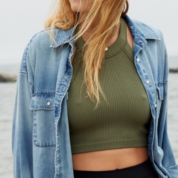 Aerie Superchill High Neck Bra Top Size Medium - Picture 2 of 9